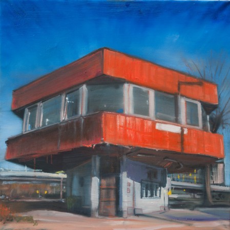 Forgalomirányító 80x80cm olaj vászon